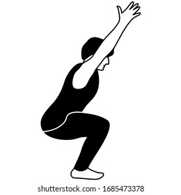 Chair Yoga Pose Illustration Icon