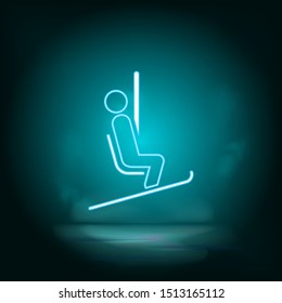 Chairlift blue neon vector icon. Simple element illustration from map and navigation concept. Chairlift blue neon vector icon. Real estate concept vector illustration.