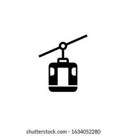 Chairlift  icon in black flat shape design isolated on white background 