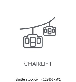 chairlift linear icon. Modern outline chairlift logo concept on white background from Transportation collection. Suitable for use on web apps, mobile apps and print media.