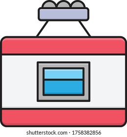 chairlift vector flat color icon 