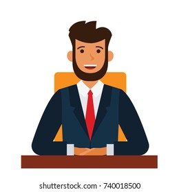 chairman of the board cartoon flat vector illustration concept on isolated white background