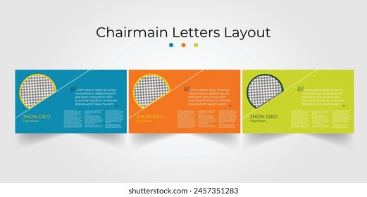 Chairman Letter Three Layout with Different Colors and Quotes