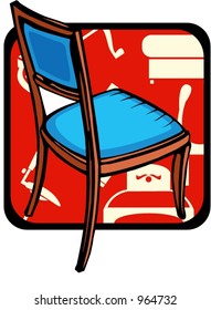Silla.Colores Pantone.Ilustración vectorial