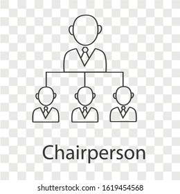 Chairperson concept. Creative idea design. Flat vector illustration for template, brochure or presentation.