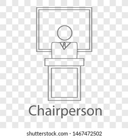 Chairperson icon on transparency background. Vector illustration.