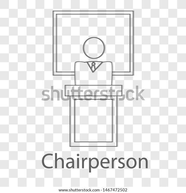 Chairperson icon on transparency
background. Vector
illustration.