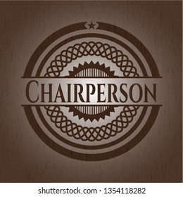 Chairperson wood icon or emblem