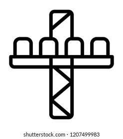 Chairs attached with a swing, free fall swing icon 