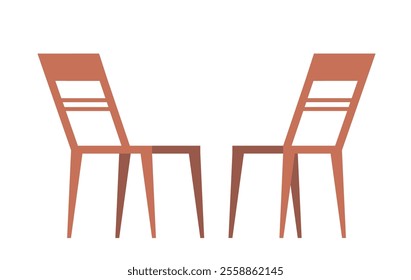 Chairs back front view isolated icon set
