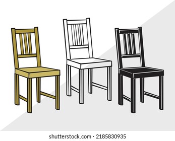 Chairs Clipart SVG Printable Vector Illustration