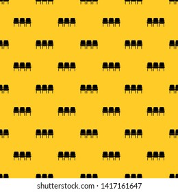Chairs in the departure hall at airport pattern seamless vector repeat geometric yellow for any design