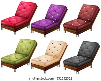 Chairs in different colors illustration