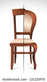 Chairs divided by the style line