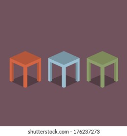 Chairs Flat Design Vector Illustration