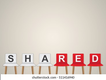 Chairs in front of the gradient grey wall for SHARED