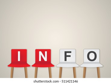 Chairs in front of the gradient grey wall for info