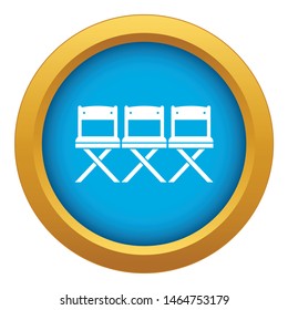 Chairs icon blue vector isolated on white background for any design