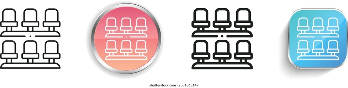 chairs icon. Thin Linear, Regular and Button Style Design Isolated On White Background