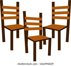 Chairs, illustration, vector on white background.