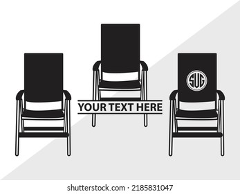 Chairs Monogram SVG Printable Vector Illustration