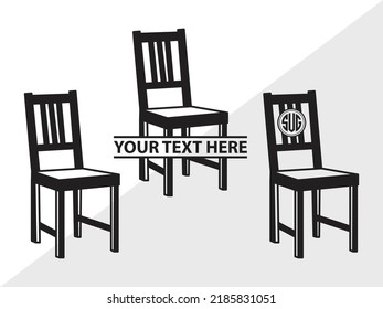 Chairs Monogram SVG Printable Vector Illustration