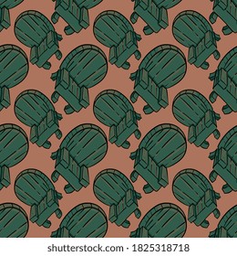 Chairs pattern, seamless pattern on orange background.