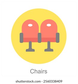 Chairs and seat icon concept