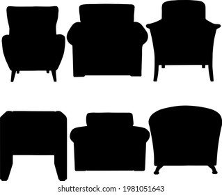 Chairs in the set. Vector image. 