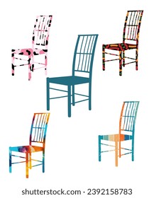 chairs silhouettes vector illustration vector