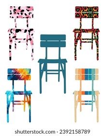 chairs silhouettes vector illustration vector