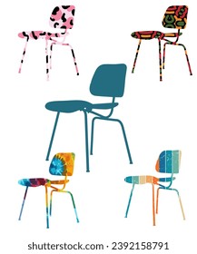 chairs silhouettes vector illustration vector
