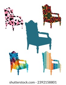 chairs silhouettes vector illustration vector