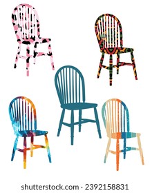 chairs silhouettes vector illustration vector