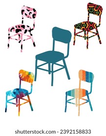 chairs silhouettes vector illustration vector