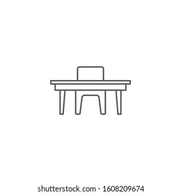 Chairs and table vector icon symbol isolated on white background