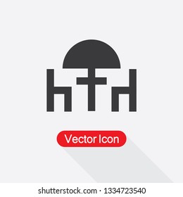 Chairs And Umbrella Glyph Icon Vector Illustration Eps10