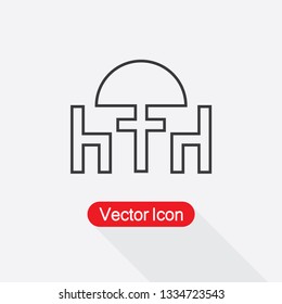 Chairs And Umbrella Glyph Icon Vector Illustration Eps10