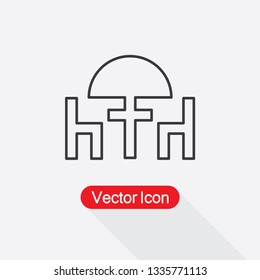 Chairs And Umbrella Glyph Icon Vector Illustration Eps10