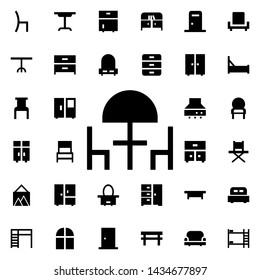 Chairs and umbrella icon. Universal set of furniture for website design and development, app development