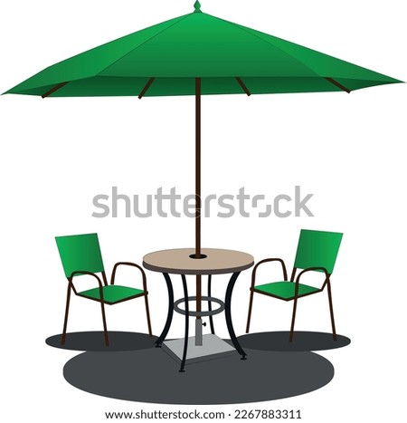 The chairs under an umbrella for a comfortable rest