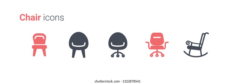 Chairs vector icon collection
