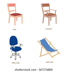 Chairs vector icons