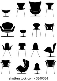 chairs vector set