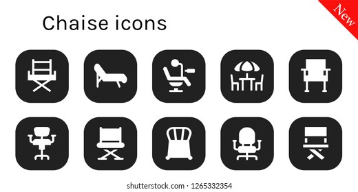 chaise icon set. 10 filled chaise icons. Simple modern icons about  - Chair, Deck chair, Chairs