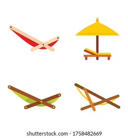 Chaise icon set. Flat set of chaise vector icons for web design isolated on white background