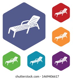 Chaise icon in simple style isolated on white background. Summer and vacation symbol