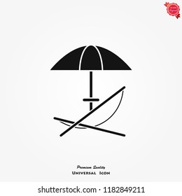 Chaise longue icon vector on white background