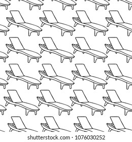 Chaise longue vector illustration.  Summer icon doodle style. For web, poster. Beach banner. Logotype. 