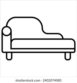 Chaise Lounge, Basic Furniture icon in thin line style